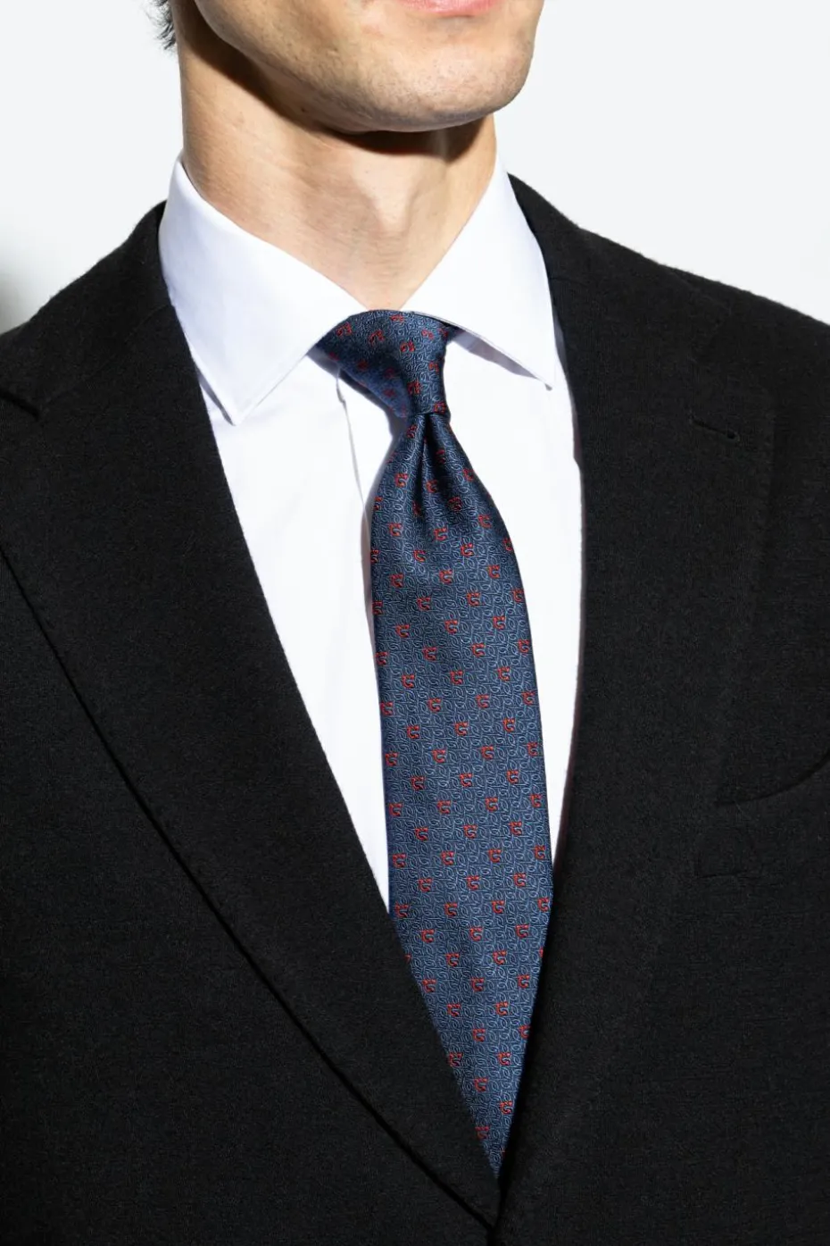FERRAGAMO NAVY BLUE Silk tie