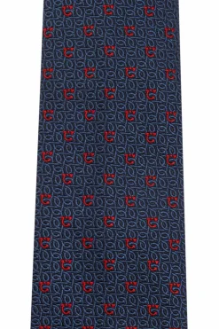 FERRAGAMO NAVY BLUE Silk tie