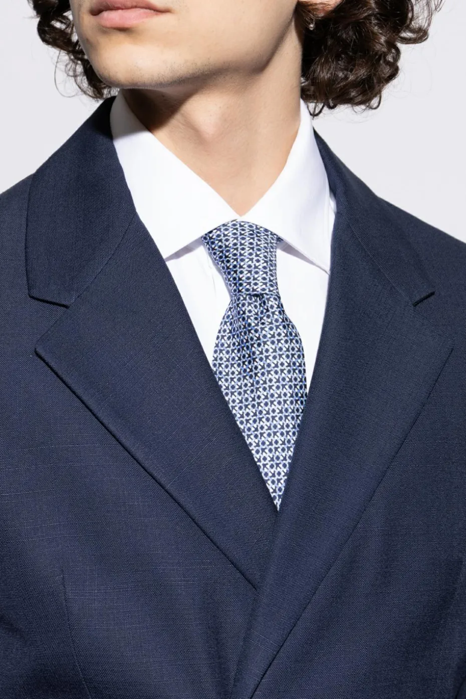 FERRAGAMO NAVY BLUE Silk tie
