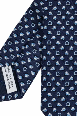 FERRAGAMO NAVY BLUE Silk tie
