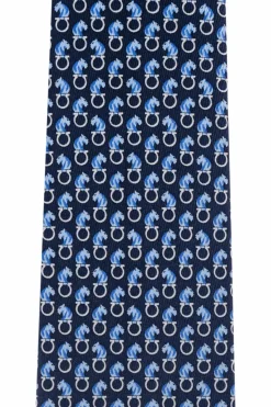 FERRAGAMO NAVY BLUE Silk tie