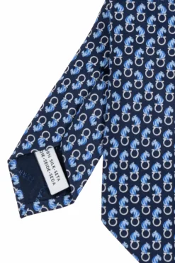 FERRAGAMO NAVY BLUE Silk tie