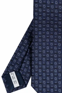 FERRAGAMO NAVY BLUE Silk Tie