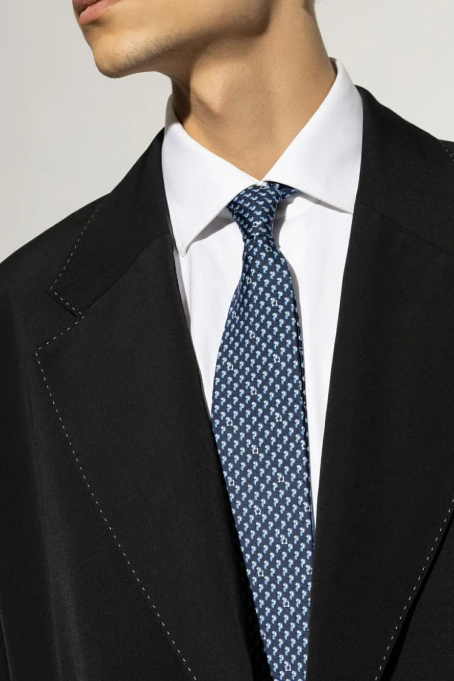 FERRAGAMO NAVY BLUE Silk tie