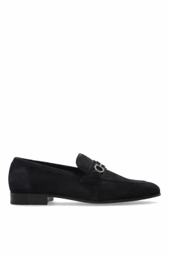 FERRAGAMO NAVY BLUE Suede shoes "Balty"