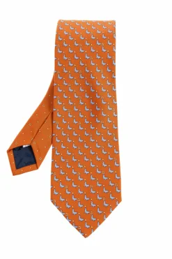 FERRAGAMO ORANGE Silk tie