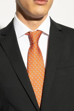 FERRAGAMO ORANGE Silk tie