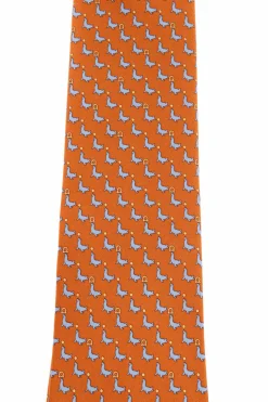FERRAGAMO ORANGE Silk tie