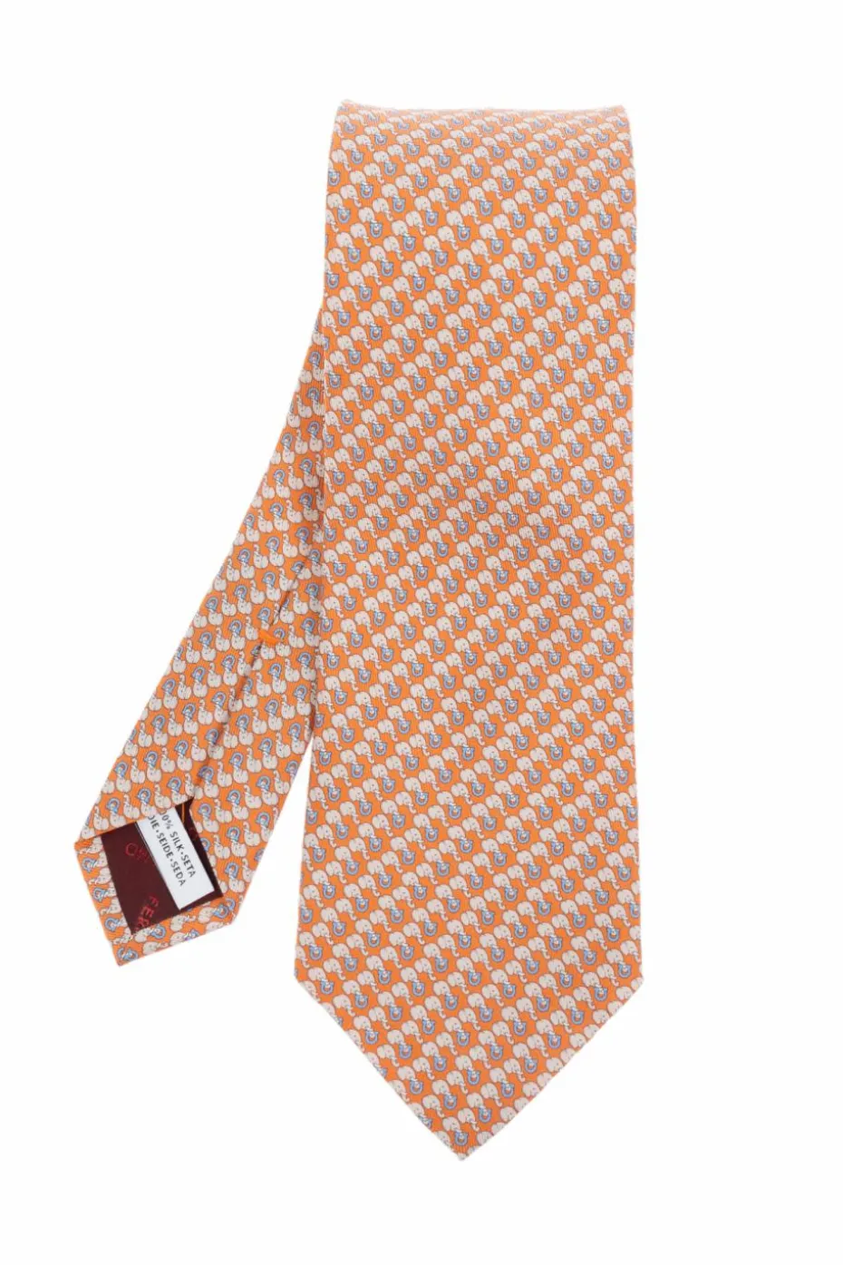 FERRAGAMO ORANGE Silk tie