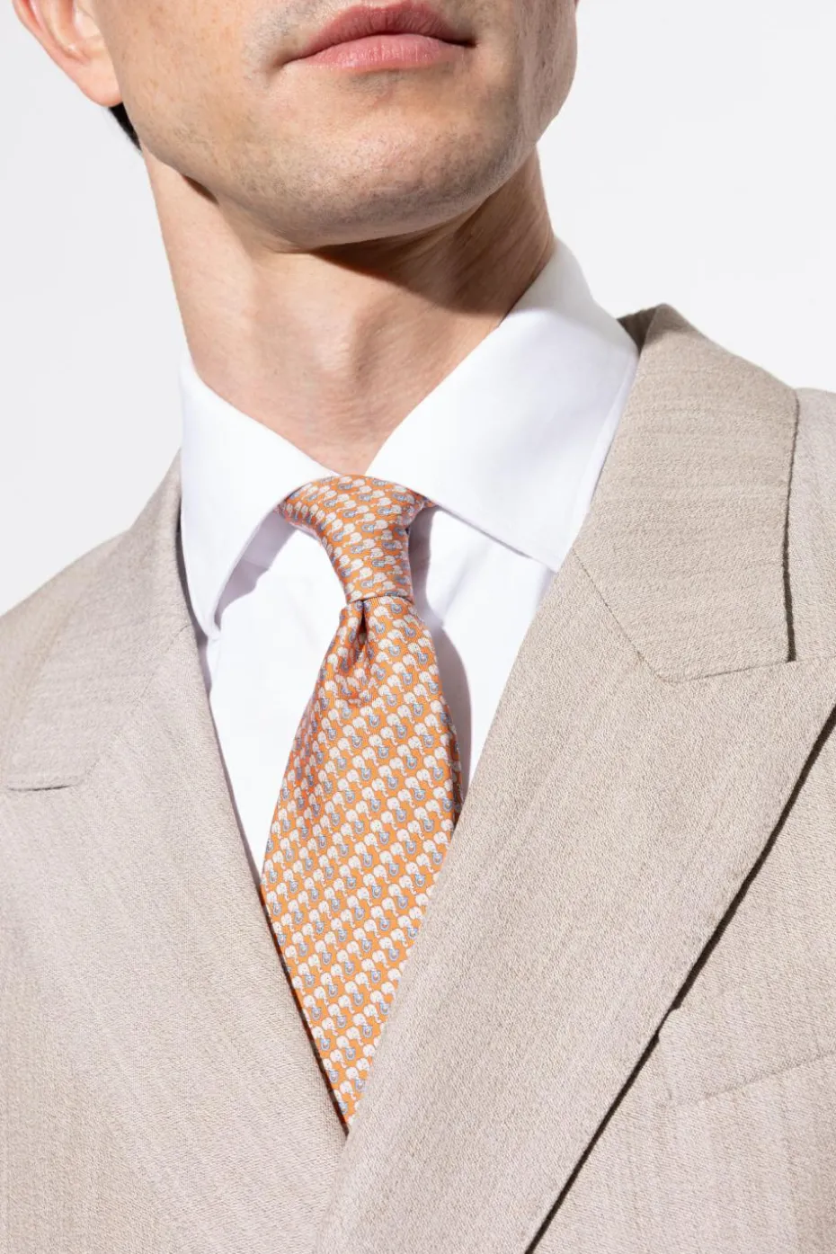 FERRAGAMO ORANGE Silk tie