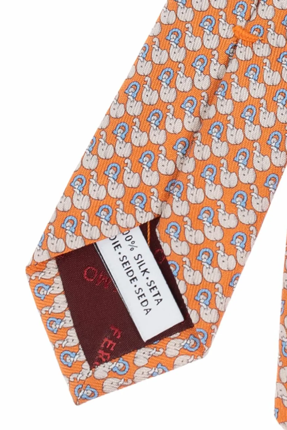 FERRAGAMO ORANGE Silk tie