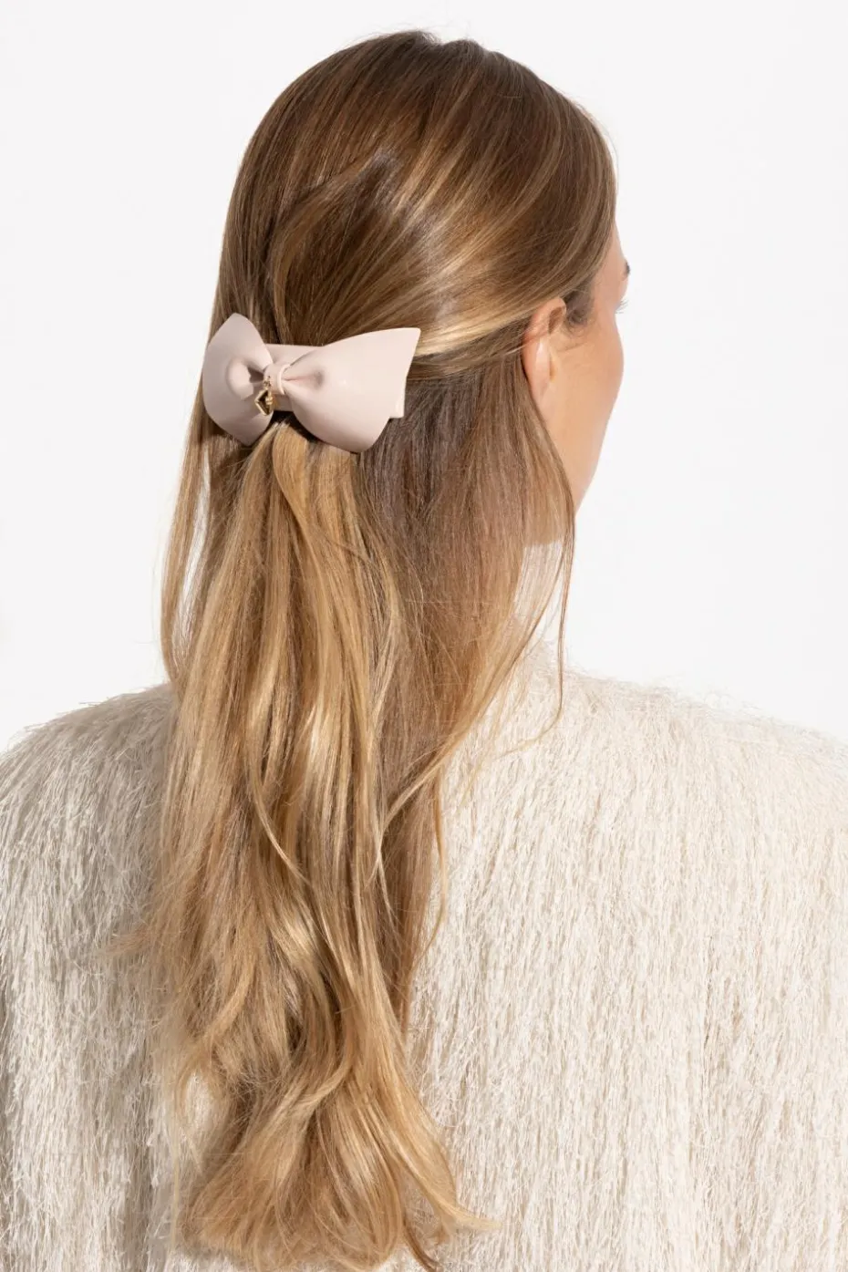 FERRAGAMO PINK Leather hair clip