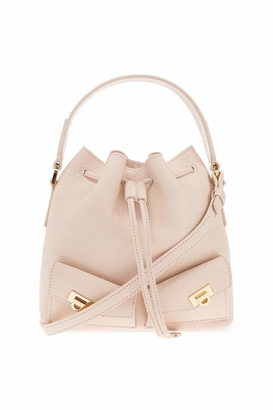 FERRAGAMO PINK Leather shoulder bag, bucket type