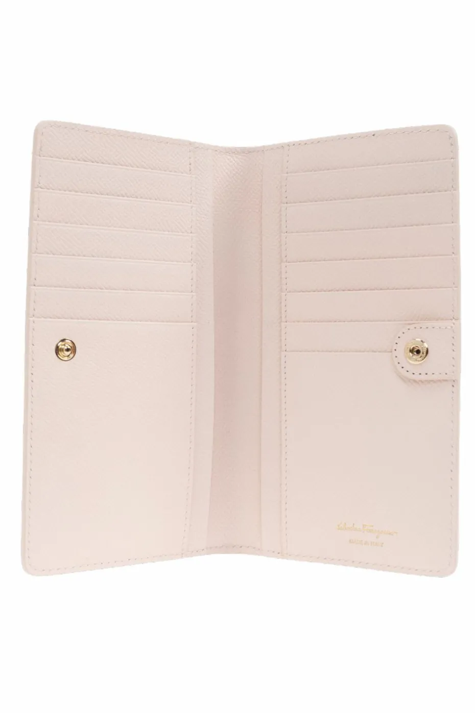FERRAGAMO PINK Leather wallet with an appliqué in the shape of a logo