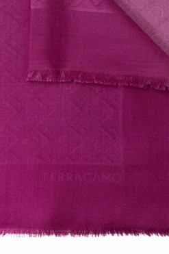 FERRAGAMO PINK Scarf with monogram