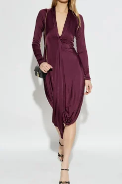 FERRAGAMO PURPLE Long sleeve dress