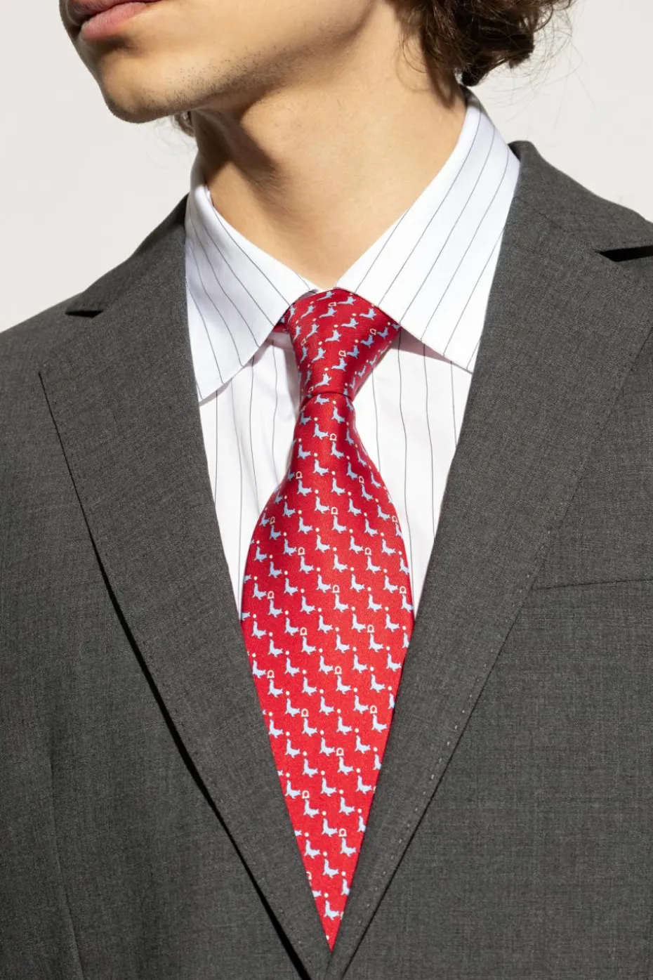 FERRAGAMO RED Silk tie
