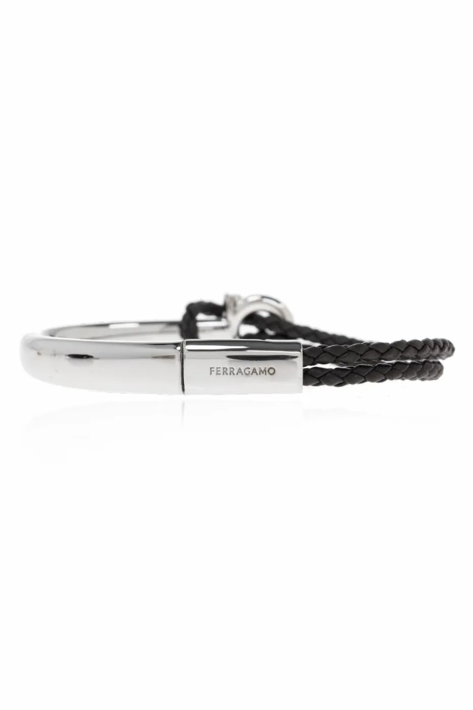 FERRAGAMO SILVER Bracelet with engraved logo