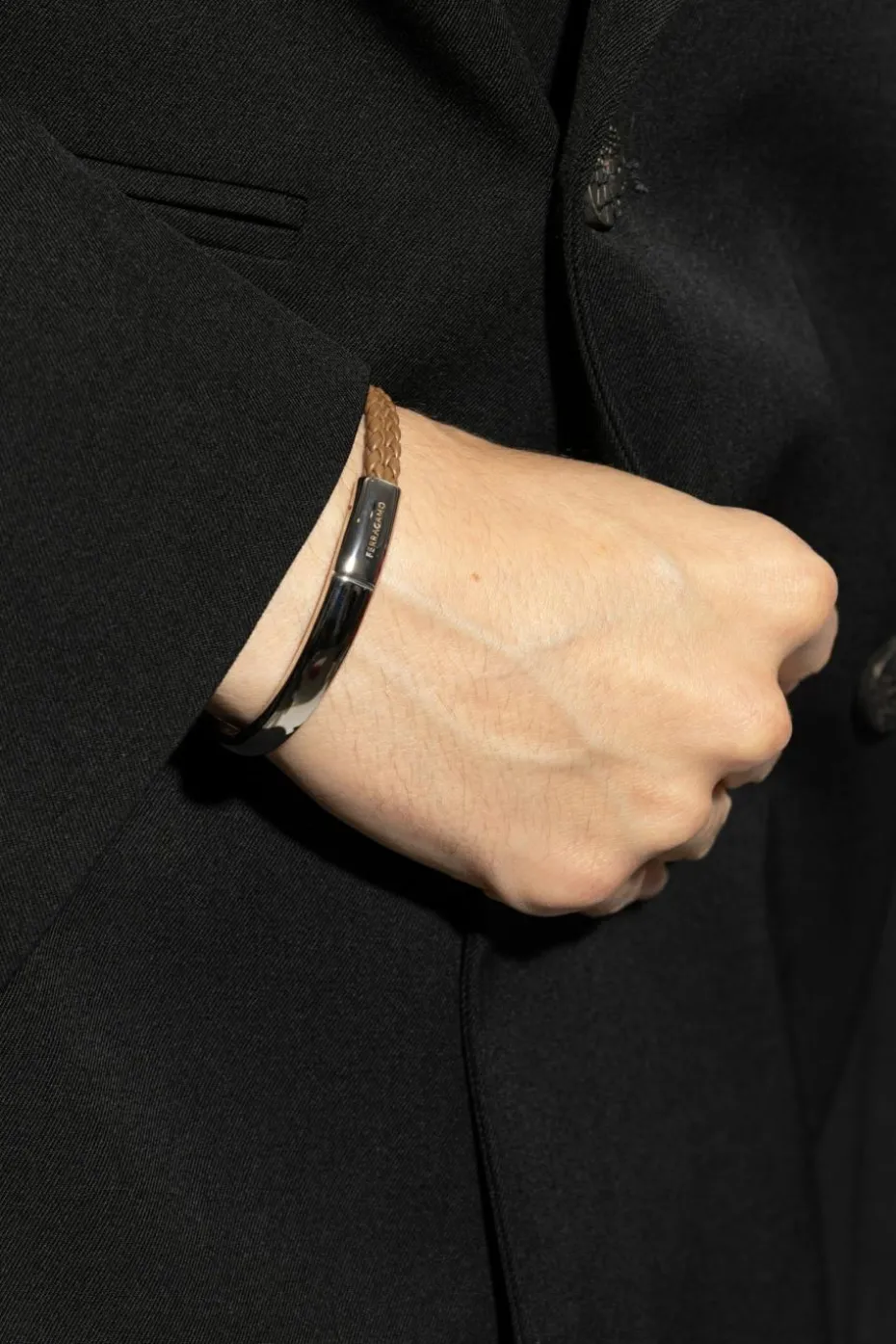 FERRAGAMO SILVER Bracelet with logo