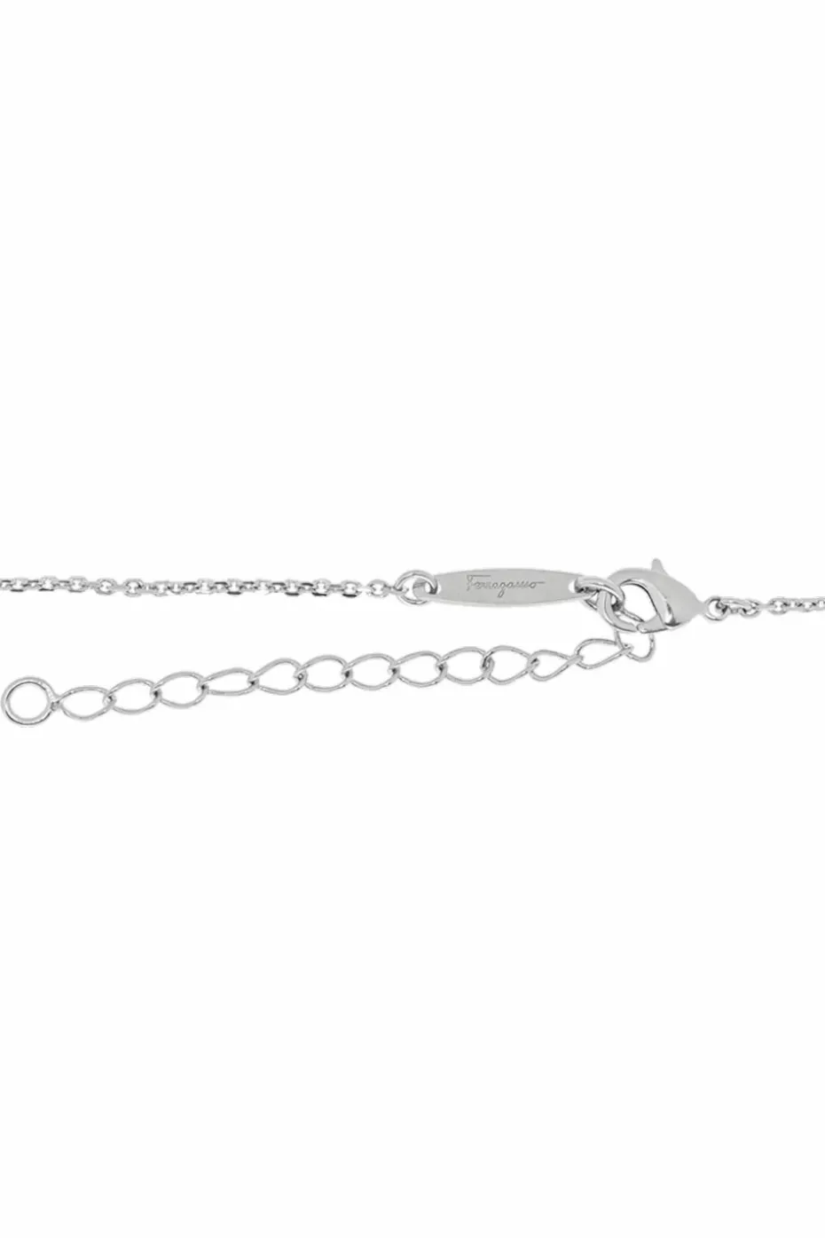 FERRAGAMO SILVER Logo necklace