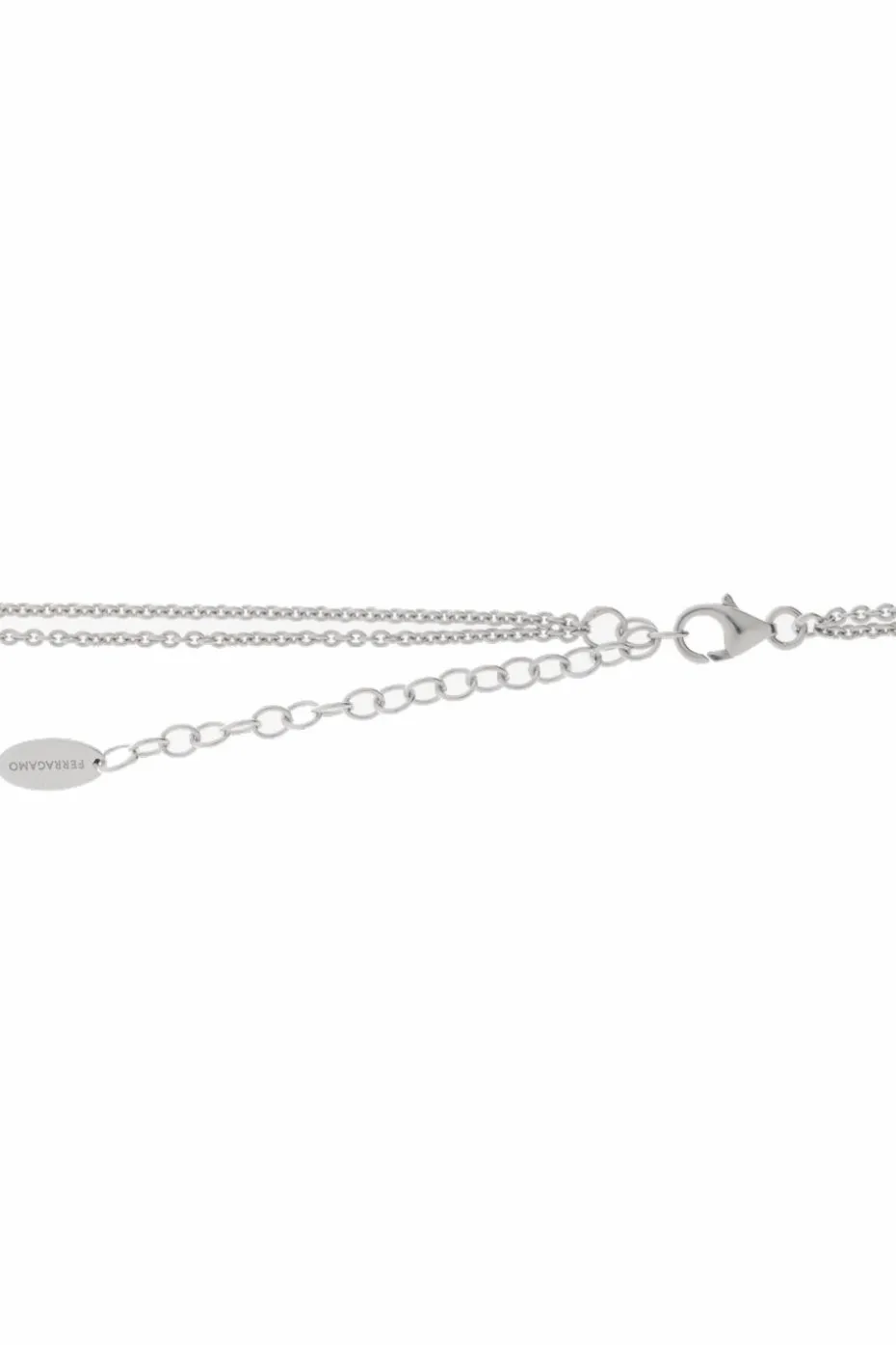 FERRAGAMO SILVER Necklace with pendant featuring engraved logo