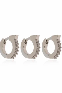 FERRAGAMO SILVER Set of three earrings