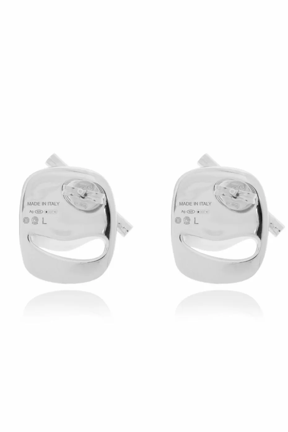 FERRAGAMO SILVER Silver earrings with engraved logo