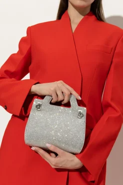 FERRAGAMO SILVER ‘Wanda Mini’ shoulder bag