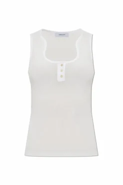 FERRAGAMO WHITE Ribbed Top