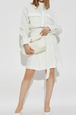 FERRAGAMO WHITE Skirt with belt