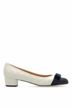 FERRAGAMO WHITE āVaraā Heeled Shoes