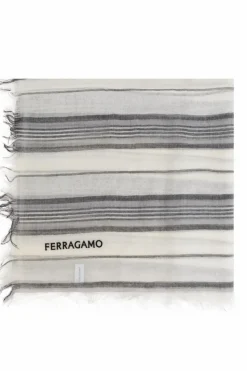 FERRAGAMO WHITE Wool scarf