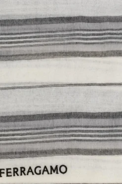 FERRAGAMO WHITE Wool scarf