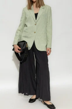 forte_forte BLACK Pants with silk finish