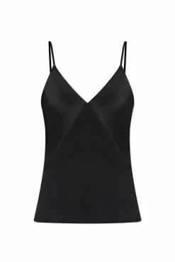 forte_forte BLACK Spaghetti strap top