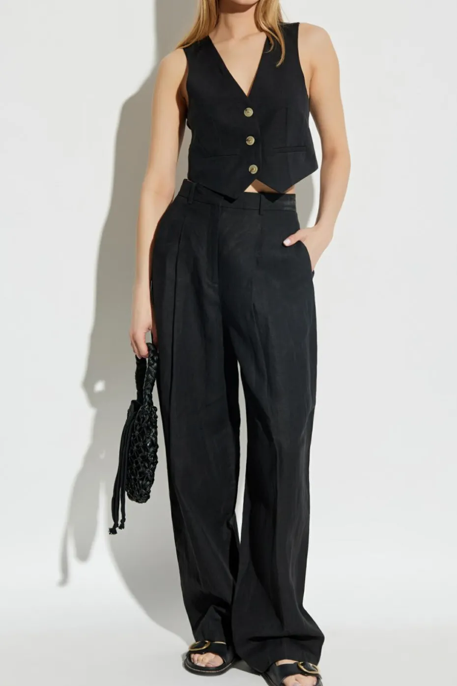 forte_forte BLACK Vest with pockets