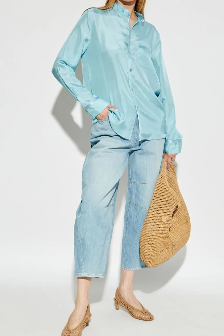 forte_forte BLUE Silk shirt