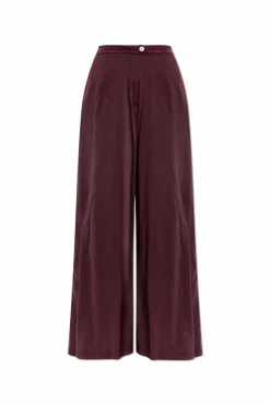 forte_forte BURGUNDY Pants with silk finish