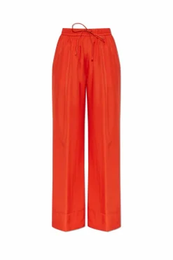 forte_forte RED Silk loose-fit pants