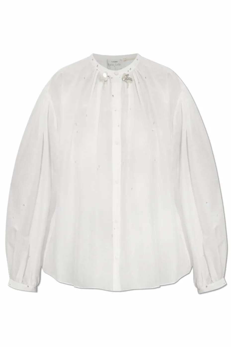 forte_forte WHITE Shirt with shimmering appliqués