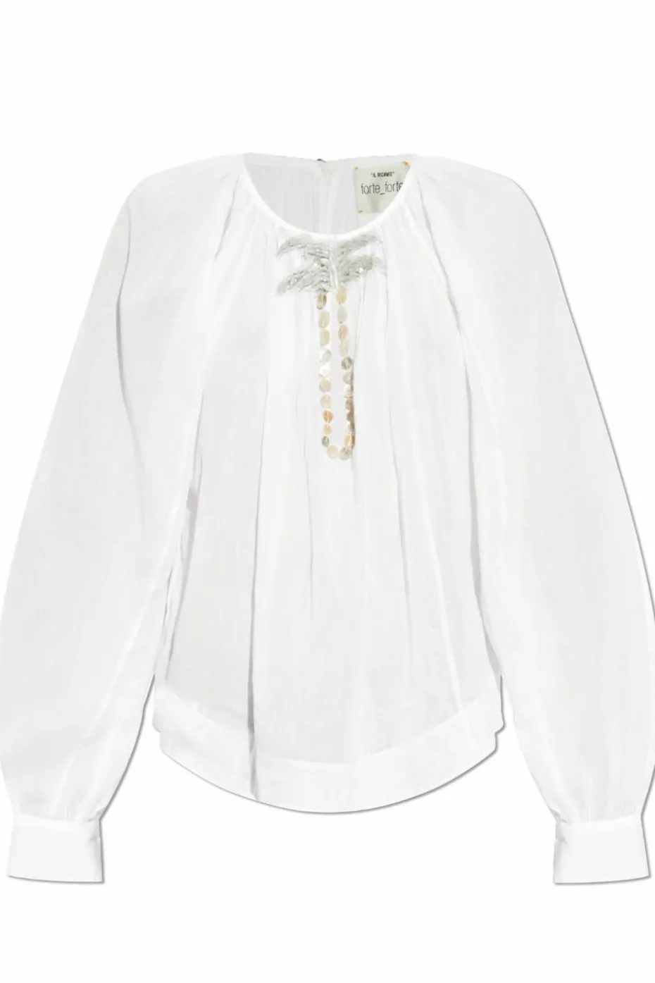 forte_forte WHITE Top with appliqué