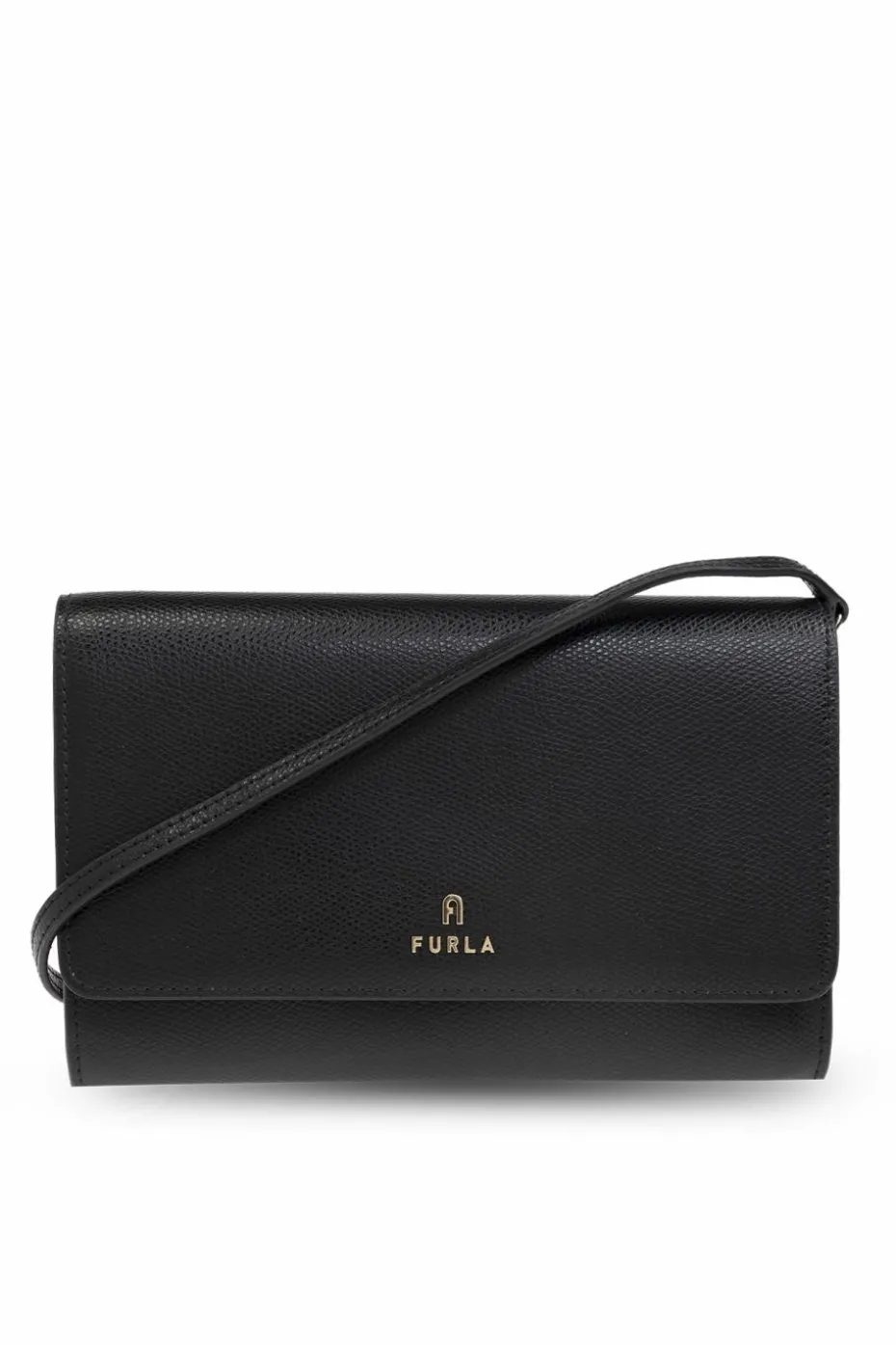 Furla BLACK Wallet on chain Camelia