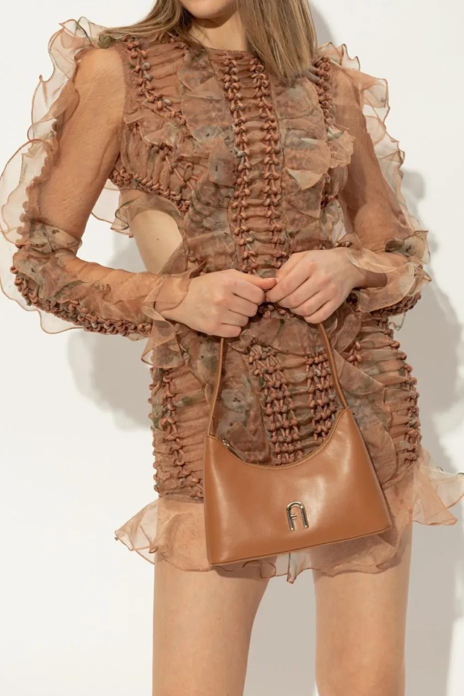 Furla BROWN Shoulder bag Diamante Mini