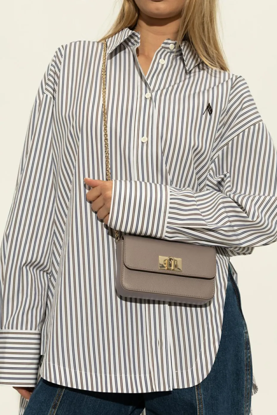 Furla GREY Shoulder bag `1927 Mini`