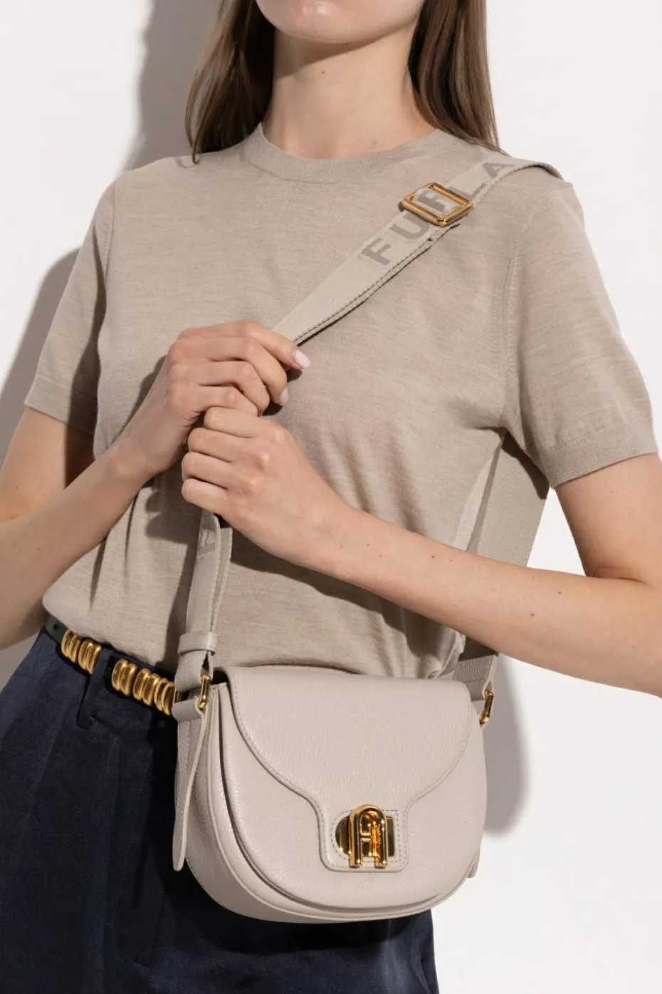 Furla GREY Shoulder bag "Lotus Mini"