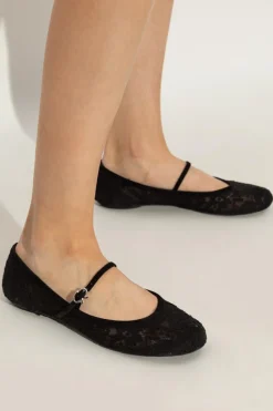 Gianvito Rossi BLACK Lace ballet flats Claudia