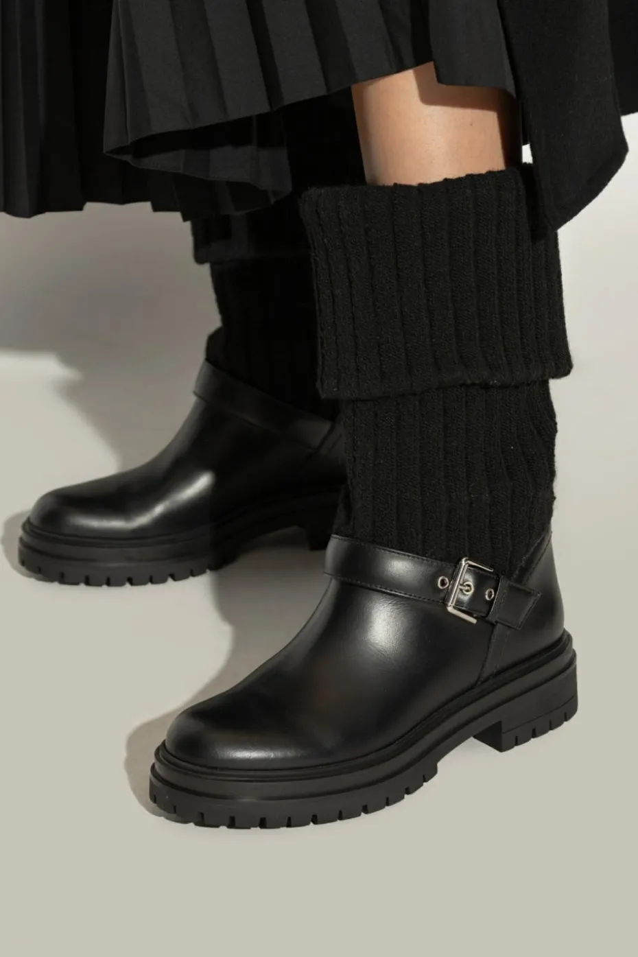 Gianvito Rossi BLACK Leather boots ‘Thurso’