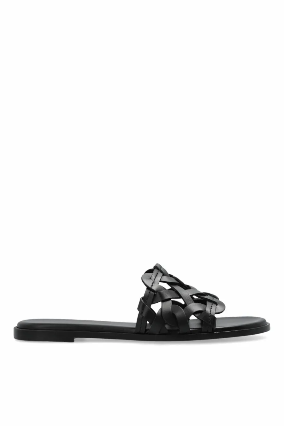 Gianvito Rossi BLACK Leather slides Amalfi