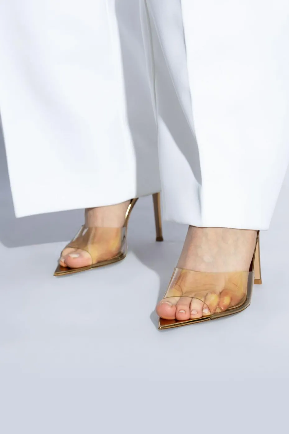Gianvito Rossi GOLD Heeled mules 'Elle'