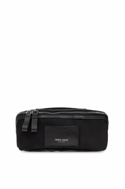 Giorgio Armani BLACK Cosmetic bag with logo patch
